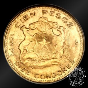 Moneda de Oro 100 Pesos 10 Cóndores - Chile - 1932-1980 - Reverso