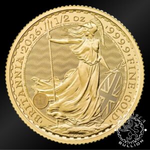 Moneda de Oro Britannia 1 2 oz - Reino Unido - 2026 - Reverso