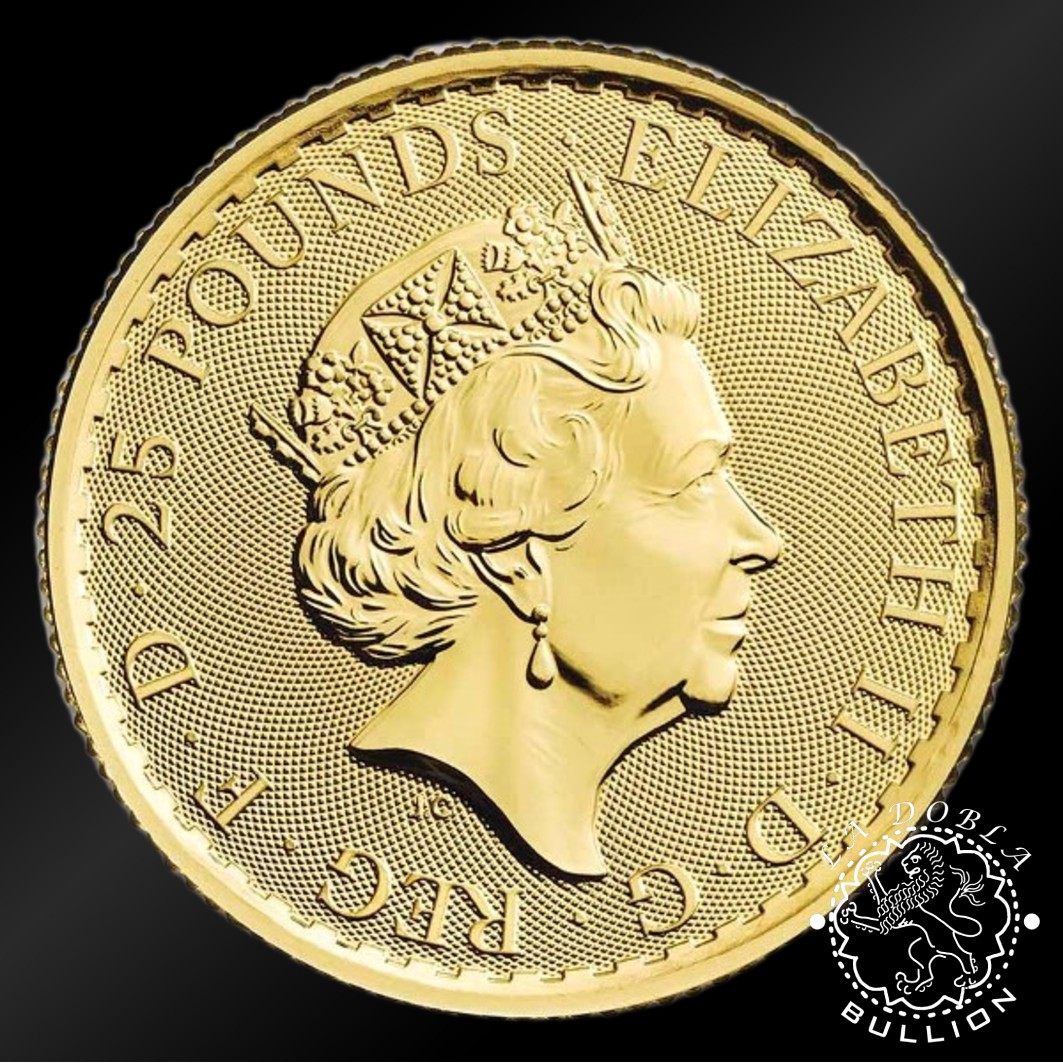 Moneda de Oro Britannia 1 4 oz BU - Reino Unido - EMISIÓN PASADA - Anverso