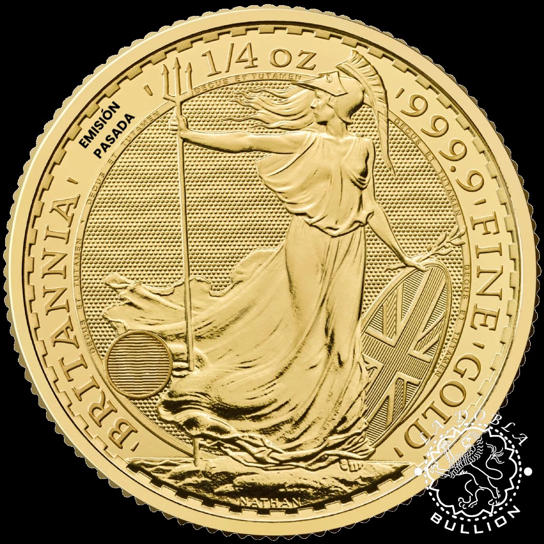 Moneda de Oro Britannia 1 4 oz BU - Reino Unido - EMISIÓN PASADA - Reverso