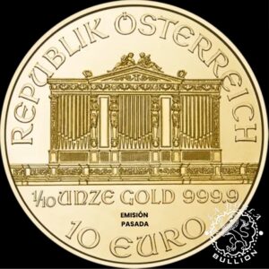 Moneda de Oro Filarmónica 1 10 oz BU - Austria - EMISIÓN PASADA - Reverso
