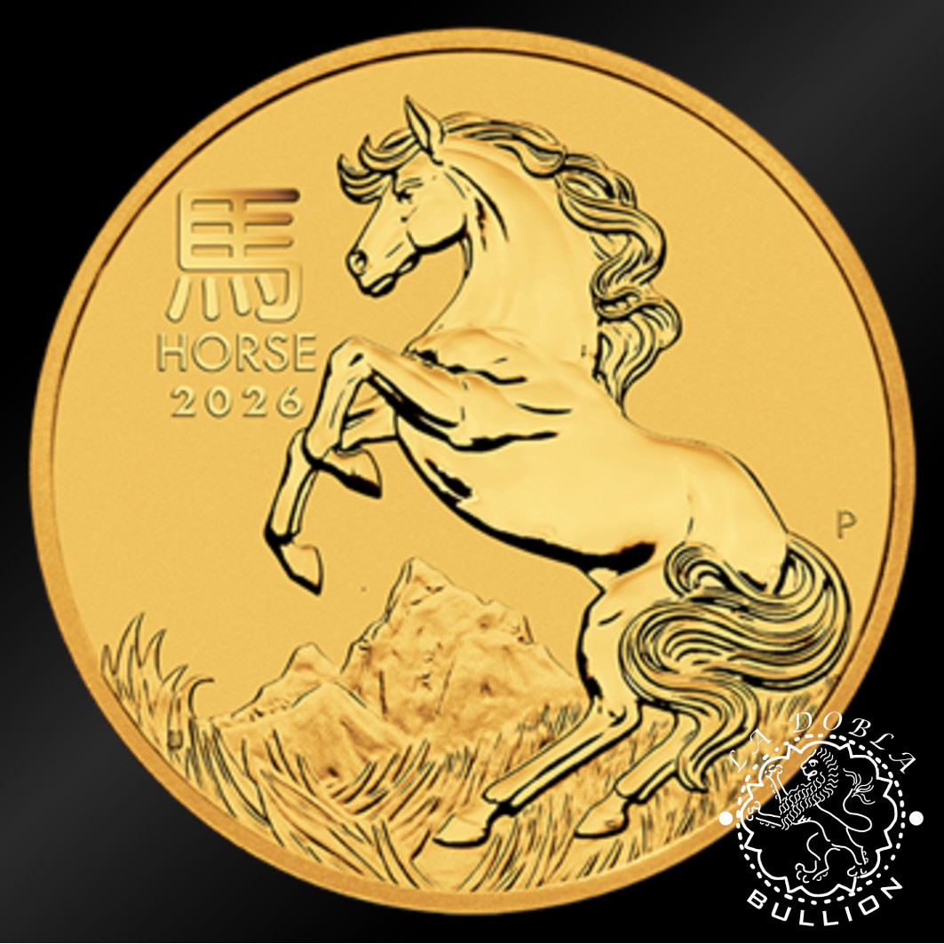 Moneda de Oro Serie Lunar III Caballo 1 oz BU - Australia - 2026 - Reverso
