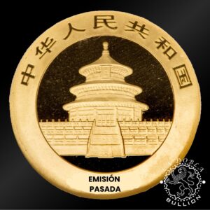 Moneda de Oro Panda 1 4 oz BU - China - EMISIÓN PASADA - Anverso