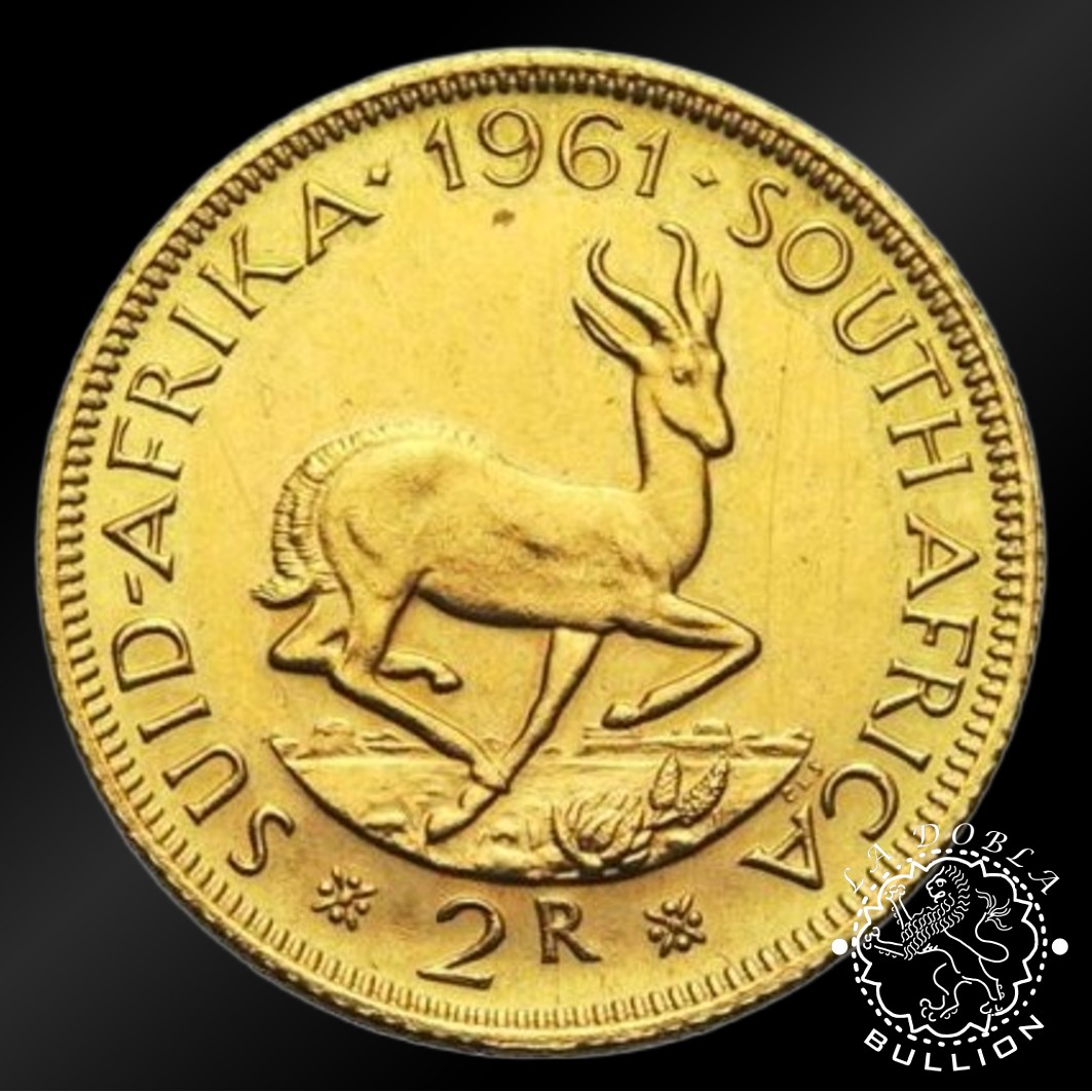 Moneda de Oro 2 Rand - Mejor Oferta - Sudáfrica - Año Aleatorio - Anverso