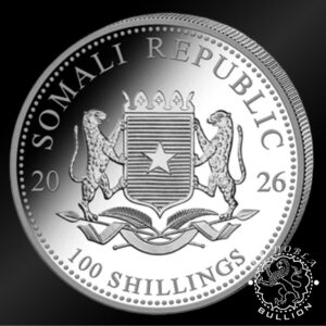 Moneda de Plata Elefante 1 oz BU - Somalia - 2026 - Anverso