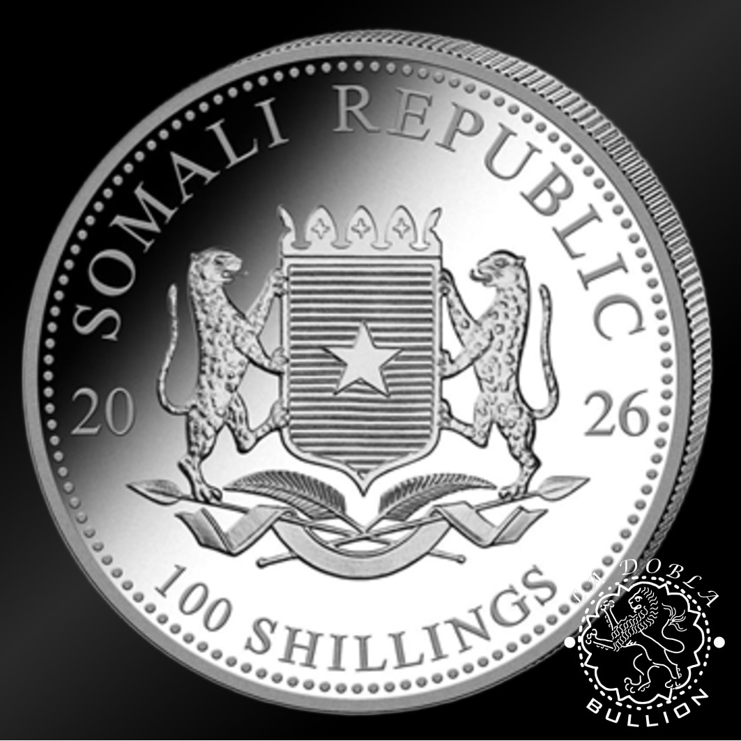 Moneda de Plata Elefante 1 oz BU - Somalia - 2026 - Anverso