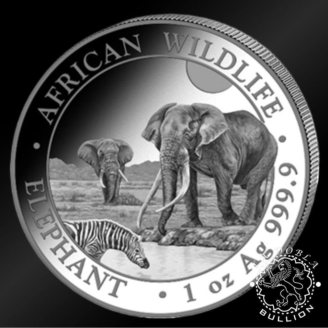 Moneda de Plata Elefante 1 oz BU - Somalia - 2026 - Reverso