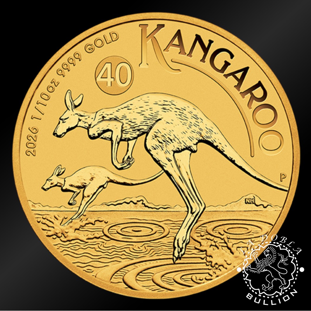 Moneda de Oro Canguro 1 10 oz BU - Australia - 2026 - Reverso