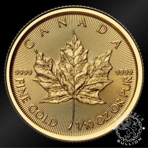 Moneda de Oro Maple Leaf 1 10 oz BU – Canadá – 2026 - Reverso