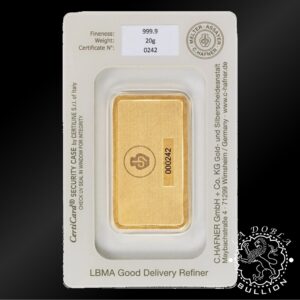 Lingote de Oro 20 g - C.Hafner - Anverso