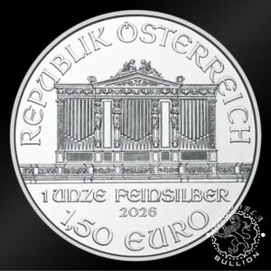 Moneda de Plata Filarmónica 1 oz BU - Austria - 2026 - Anverso