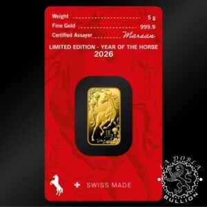 Lingote de Oro Caballo 5 g - ARGOR-HERAEUS - Reverso