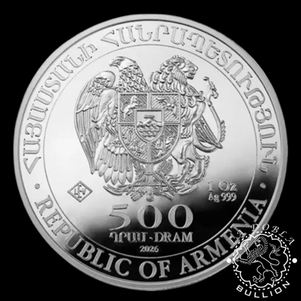 Moneda de Plata Arca de Noé 1 oz BU - Armenia - 2026 - Anverso