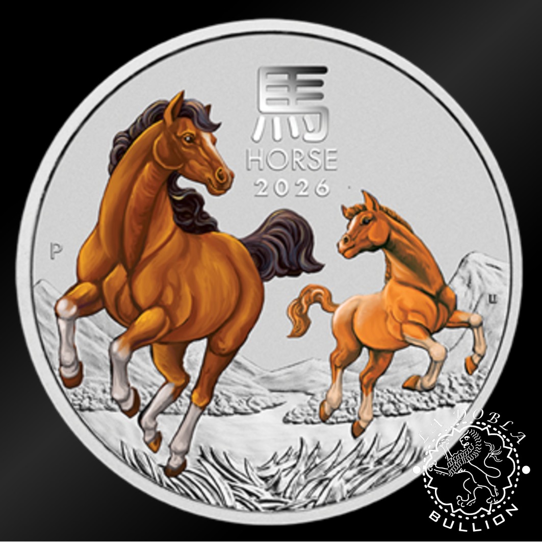 Moneda de Plata Serie Lunar III Caballo 1 oz BU Color - Australia - 2026