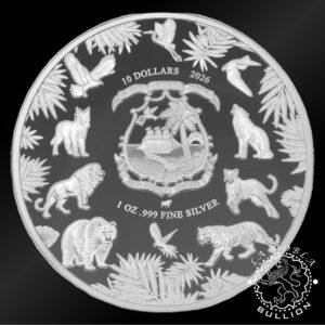 Moneda de Plata Wild Essence Lobo 1 oz BU - Liberia - 2026 - Anverso