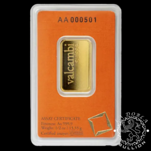 Lingote de Oro 1 2 oz - VALCAMBI - Anverso