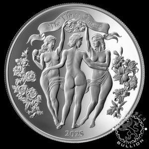 Moneda de Plata Las Tres Gracias 1 oz BU - Camerún - 2025 - Reverso