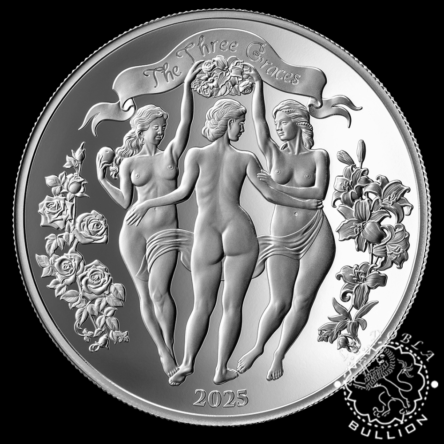 Moneda de Plata Las Tres Gracias 1 oz BU – Camerún – 2025