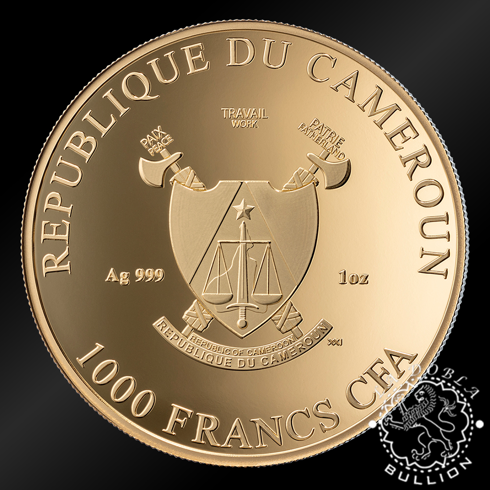 Moneda de Plata Las Tres Gracias Golden Edition 1 oz BU - Camerún - 2025 - Anverso