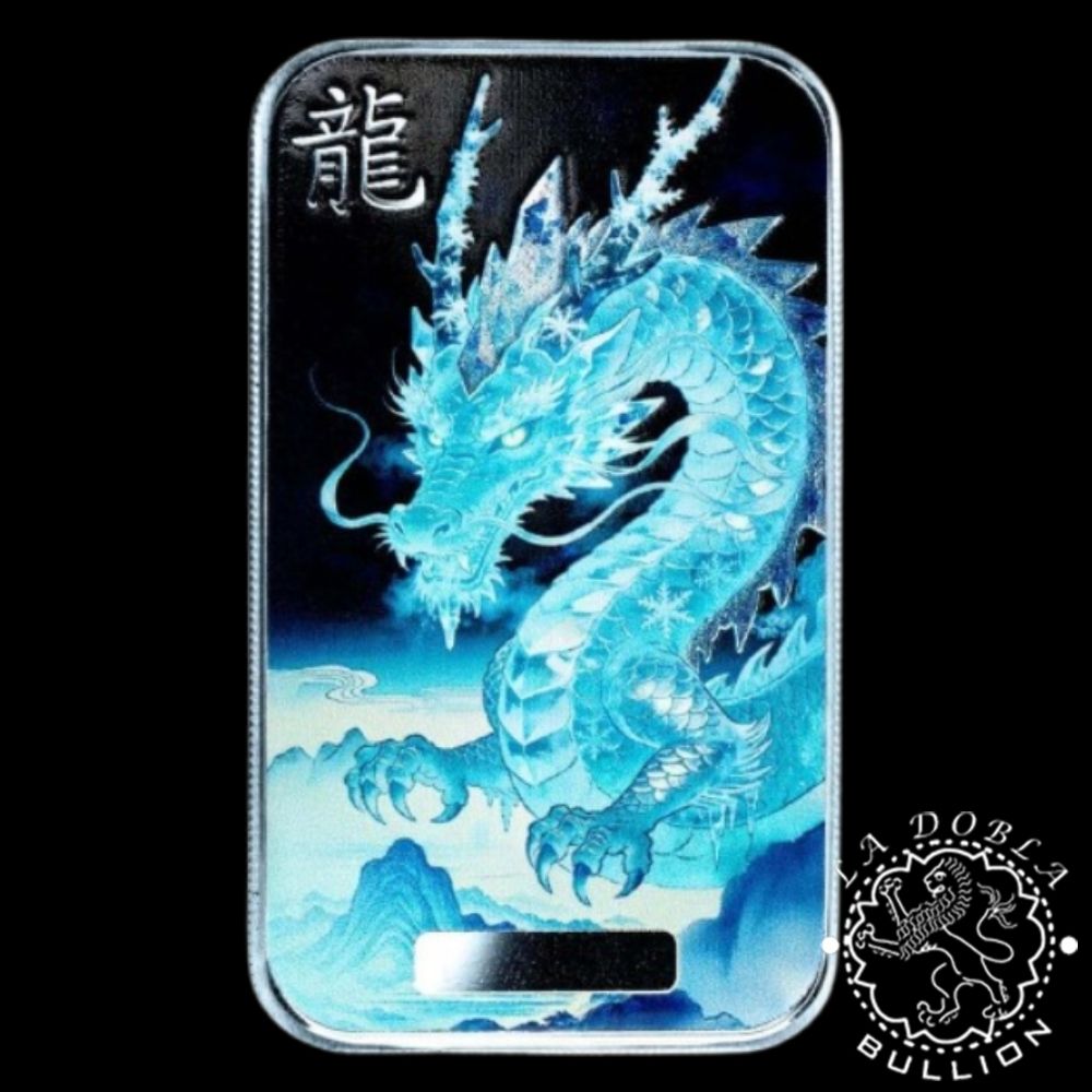 Lingote de Plata Dragón Hánshuāng 1 oz - Scottsdale Mint - Reverso