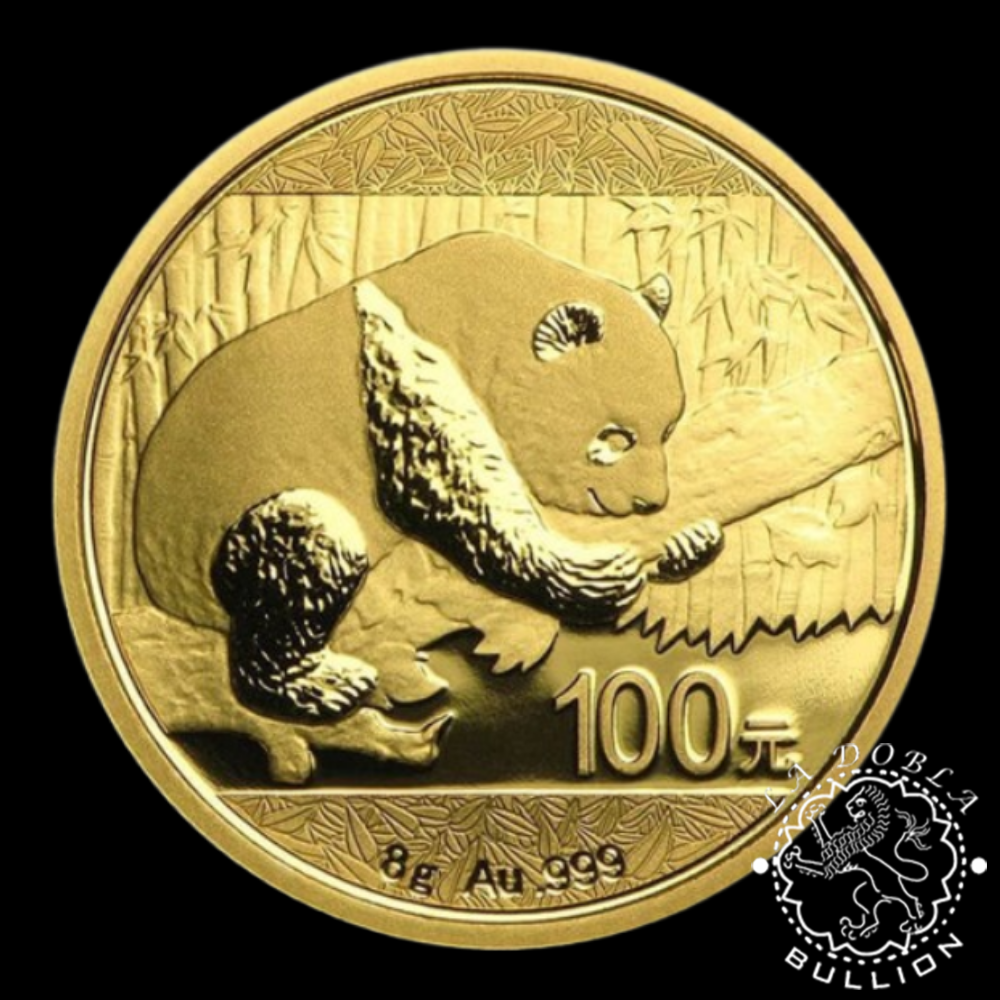 Moneda de Oro Panda 8 g - China - 2016 - Reverso