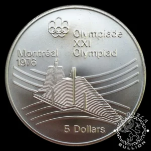 Moneda de Plata 5 Dollars BU - Canadá - 1976 (VM)