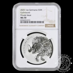 Moneda de Plata Germania Beasts Gullinbursti 1 oz BU - Germania - 2025 - NGC MS70 - Reverso
