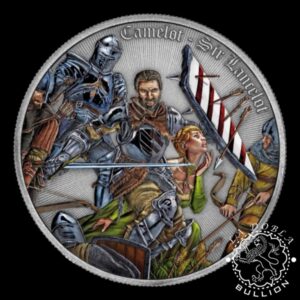 Moneda de Plata Camelot Sir Lancelot 1 oz BU Antique Finish - Niue - 2024 - Reverso