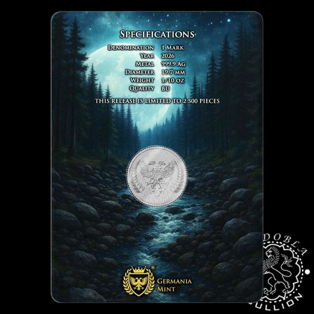 Moneda de Plata Germania 110 oz BU - Germania - 2026 - Coincard Detrás