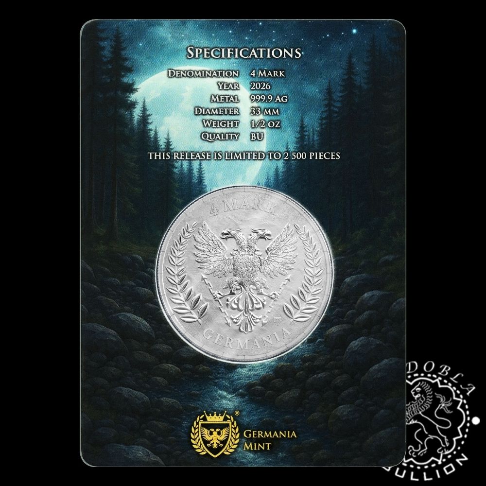 Moneda de Plata Germania 12 oz BU - Germania - 2026 - Coincard Detrás