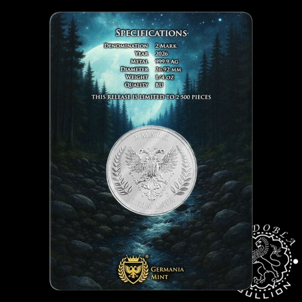 Moneda de Plata Germania 14 oz BU - Germania - 2026 - Coincard Detrás