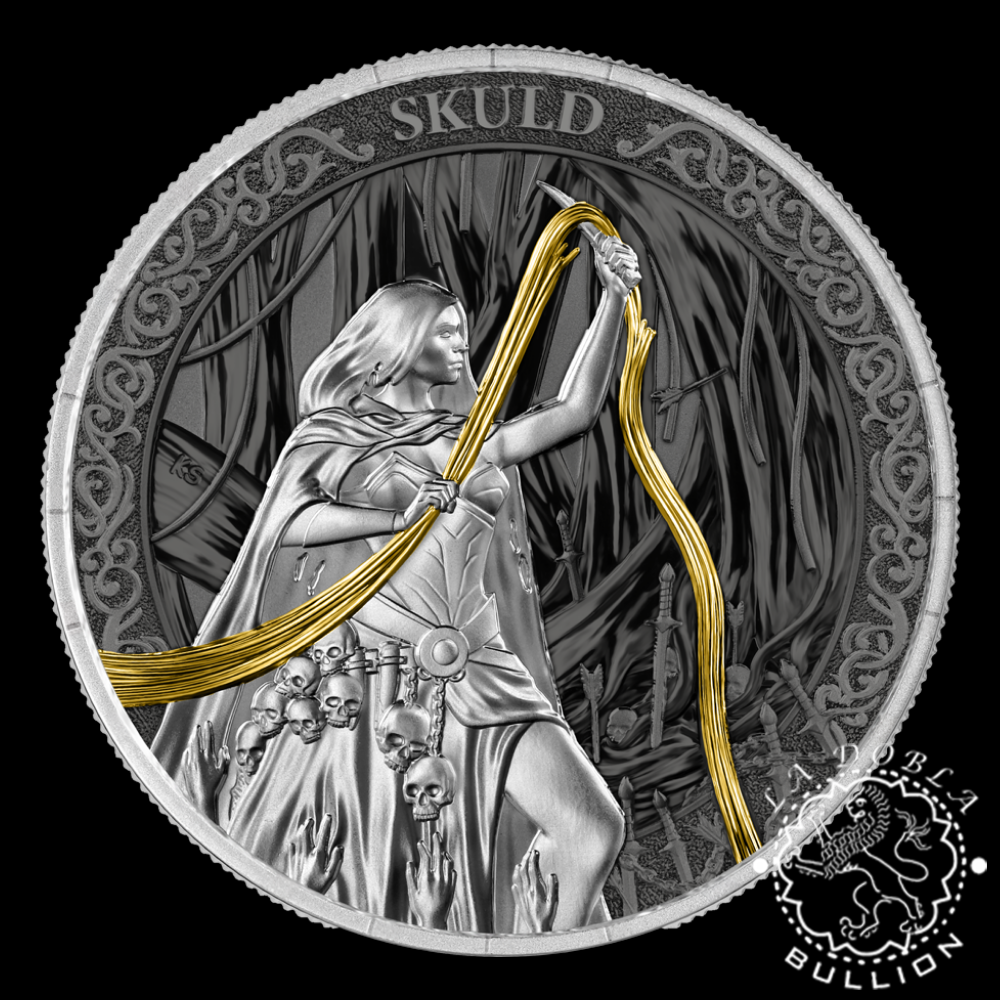 Moneda de Plata Norns Triune 3 x 1 oz BU Multimetal - Germania Mint - 2026 - Skuld