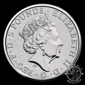 Moneda de Plata Queen's Beasts Red Dragon of Wales 2 oz BU - Reino Unido - 2017 - Anverso