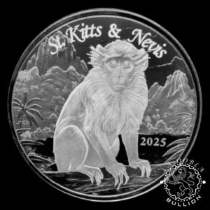 Moneda de Plata Serie EC8 Green Velvet Monkey 1 oz BU - San Cristóbal y Nieves - 2025 - Reverso