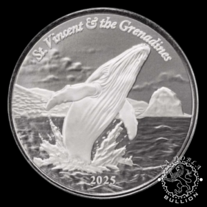 Moneda de Plata Serie EC8 Humpback Whale 1 oz BU - San Vicente y las Granadinas - 2025 - Reverso