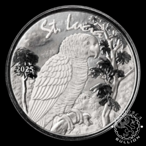 Moneda de Plata Serie EC8 Parrot 1 oz BU - Santa Lucía - 2025 - Reverso
