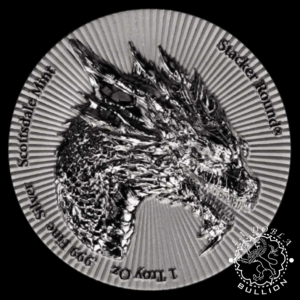 Redondo de Plata Dragon Stacker 1 oz BU - Scottsdale Mint - Anverso