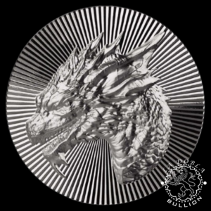 Redondo de Plata Dragon Stacker 1 oz BU - Scottsdale Mint - Reverso