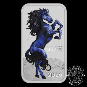 Lingote-Moneda de Plata Lunar III Caballo 1oz BU Coloreado - Australia - 2026 - Reverso