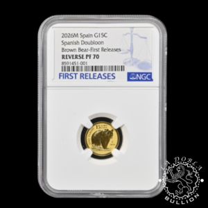 Moneda de Oro Oso Pardo 110 oz Proof Inverso - España - 2026 - NGC MS70 First Releases - Reverso