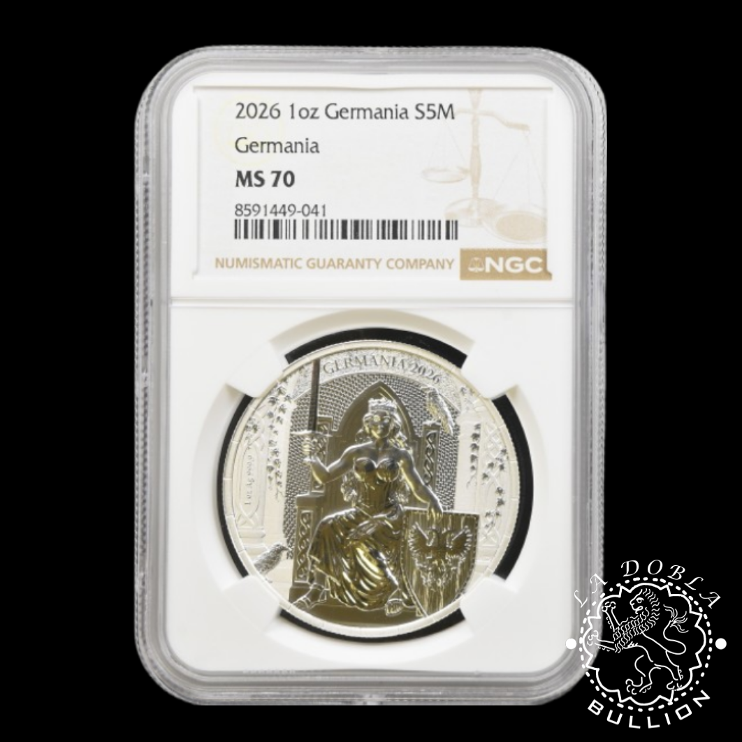 Moneda de Plata Germania 1 oz BU - Germania - 2026 - NGC MS 70 - Anverso