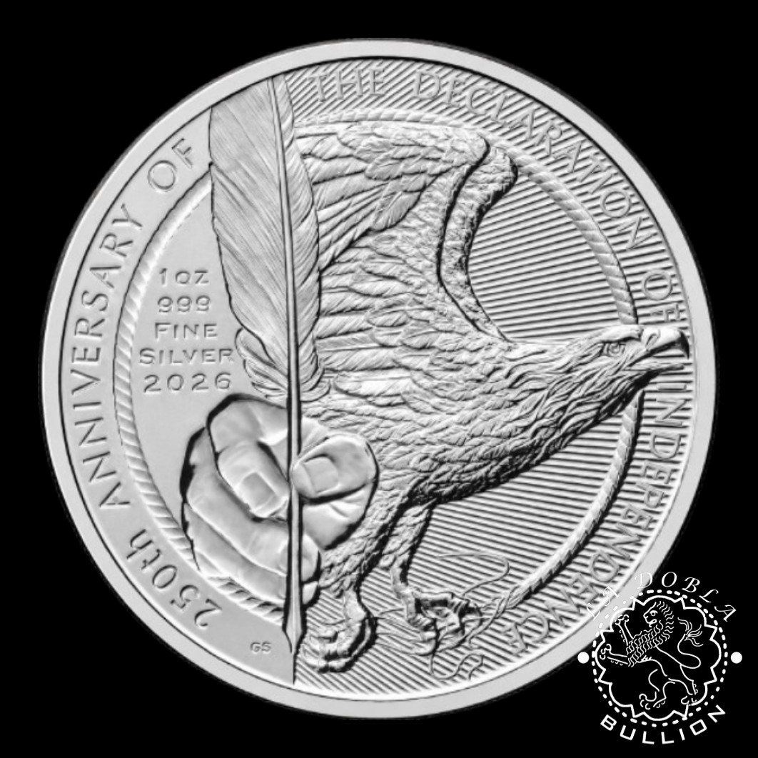 Moneda de Plata US Declaration of Independence 1 oz - BU - Reino Unido - 2026 - Reverso