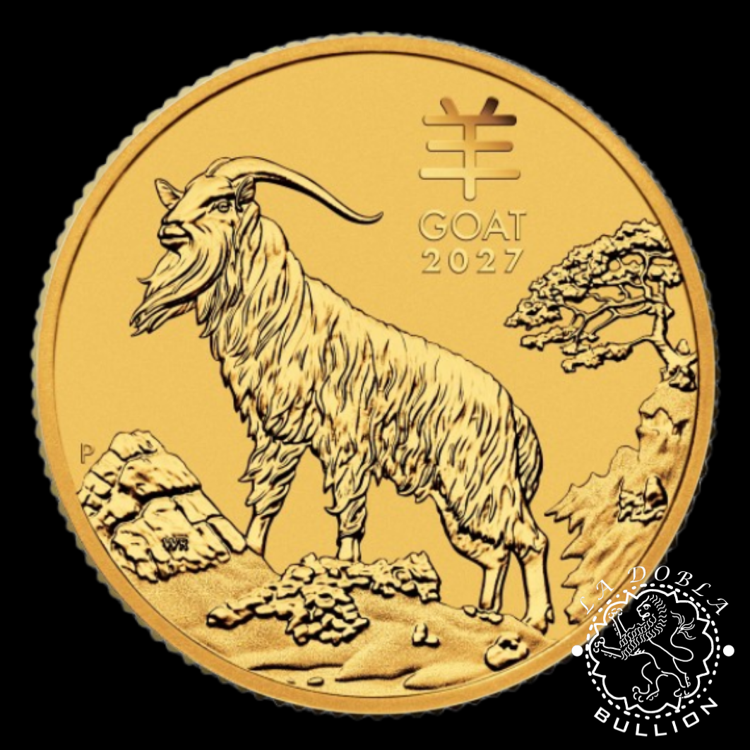 Moneda de Oro Serie Lunar III Cabra 120 oz BU - Australia - 2027 - Reverso