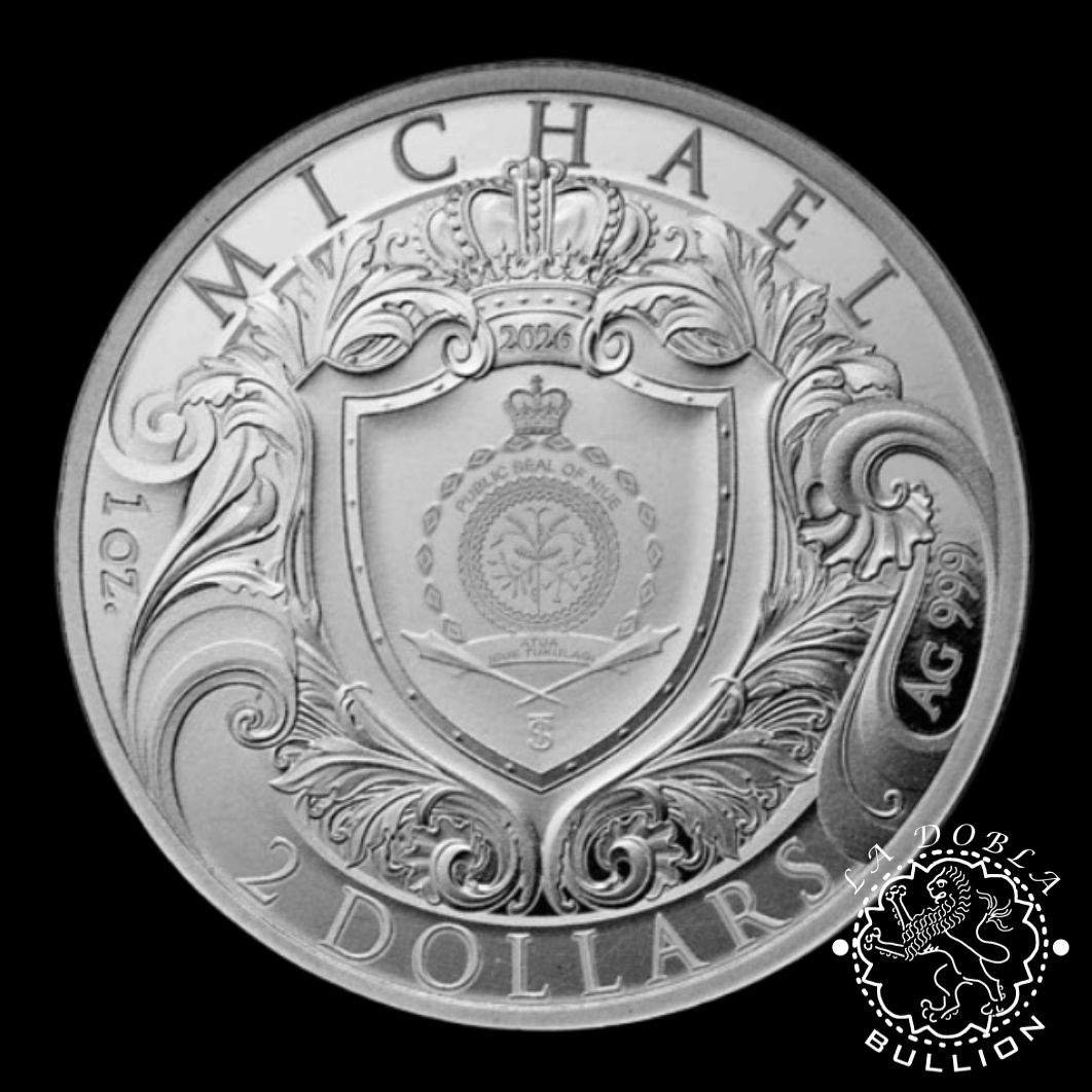 Moneda de Plata Arcángel Miguel 1 oz BU - Niue - 2026 - Anverso