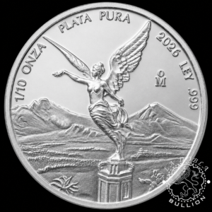 Moneda de Plata Libertad 1 10 oz BU – México – 2026 - Reverso - Recreación IA