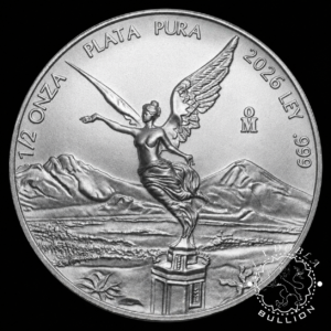 Moneda de Plata Libertad 1 2 oz BU – México – 2026 - Reverso - Recreación IA