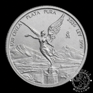 Moneda de Plata Libertad 1 20 oz BU – México – 2026 - Reverso - Recreación IA