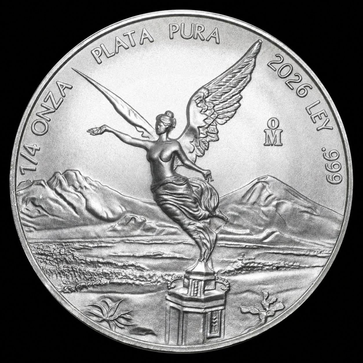 Moneda de Plata Libertad 1 4 oz BU – México – 2026 - Reverso - Recreación IA