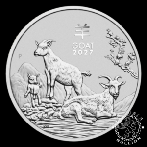 Moneda de Plata Serie Lunar III Cabra 12 oz BU - Australia - 2027 - Reverso