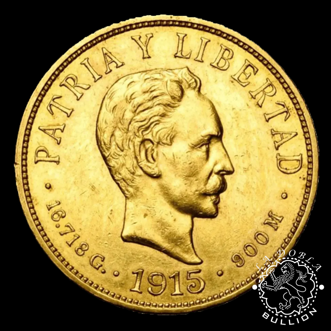 Moneda de Oro 10 Pesos Circulada - José Martí - Cuba - 1915-1916 - Reverso